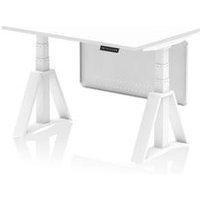 Air Modesty 1200 x 800mm Height Adjustable Office Desk White Top White