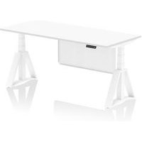 Air Modesty 1800 x 800mm Height Adjustable Office Desk White Top White