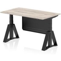 Air 1400x800 Sit Stand Desk Grey Oak Black Leg Modesty Panel Piste Ft