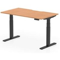 Air 1400 x 800mm Scalloped Edge Height Adjustable Office Desk Oak Top