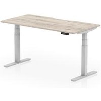 Air 1600 x 800mm Scalloped Edge Height Adjustable Office Desk Grey Oak