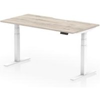Air 1600 x 800mm Scalloped Edge Height Adjustable Office Desk Grey Oak