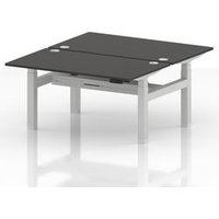 B2B 1400x800 Sit Stand 2P Bench Desk Carbon Ports Frame