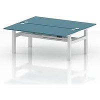 B2B 1800x800 Sit Stand 2P Bench Desk Dark Teal Ports Frame