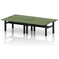 Air 4-Person Bench Sit-Stand Desk in Moss Green