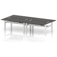 B2B 1600x800 Sit Stand 4P Bench Desk Carbon Grey Ports Frame