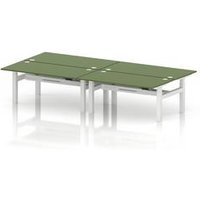 B2B 1600x800 Sit Stand 4P Bench Desk Moss Green Ports Frame