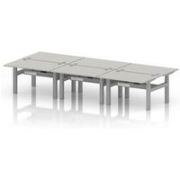 Air 1200x800 Sit Stand Bench Desk in Dove Grey with Silver Frame