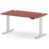 1400x800 Height Adjustable Desk Brick Red Cable Ports Leg