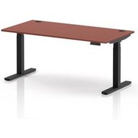Air Height Adjustable Sit-Stand Desk with Cable Ports - Brick Red