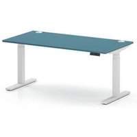Air Height Adjustable Desk Dark Teal 1600x800mm White Legs