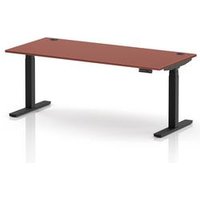 Air Height Adjustable Desk with Cable Ports - Brick Red