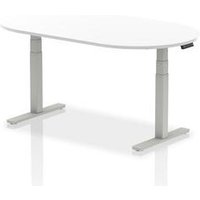 Impulse 1800mm Boardroom Table White Top Silver Height Adjustable Leg