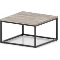 Impulse 800mm Square Coffee Table With Metal Frame Grey Oak Top Black