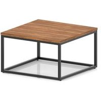 Impulse 800mm Square Coffee Table With Metal Frame Walnut Top Black