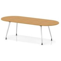 Impulse 2400mm Boardroom Table With Silver Leg Frame Oak Top I006713