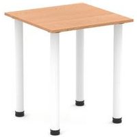 600mm Square Table Oak Top Post Leg