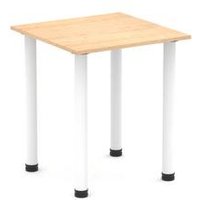 Impulse 600mm Square Maple Meeting Table with White Post Leg