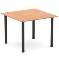 Impulse 1000mm Square Oak Top Meeting Table with Black Post Leg