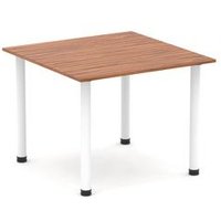 1000mm Square Table Walnut Top Post Leg