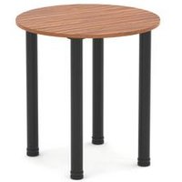 Impulse 600mm Round Walnut Meeting Table with Black Post Leg
