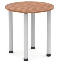 Impulse 600mm Round Meeting Table with Walnut Top