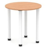 600mm Round Table Oak Top Post Leg