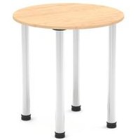 Impulse 600mm Round Maple Meeting Table with Chrome Leg