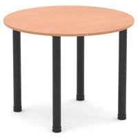 Impulse 800mm Round Meeting Table with Black Post Leg