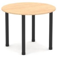 Impulse 800mm Round Maple Meeting Table with Black Leg