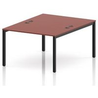 Impulse B2B 2 Person Bench Desk in Black and Brick Red