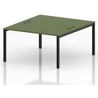 Impulse B2B 2 Person Bench Desk in Black and Moss Green