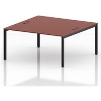 Impulse 2 Person Bench Desk in Black and Brick Red