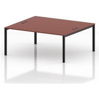 Impulse 2 Person Bench Desk - Black Frame, Brick Red Top