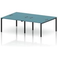 Impulse 4 Person Bench Desk in Dark Teal with Black Frame