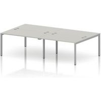 Impulse Bench B2B 4 Person 1400 Silver Frame Office Bench Desk Dove