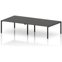 Impulse 4 Person Bench Desk in Carbon Grey with Black Frame