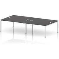 Impulse Bench B2B 4 Person 1600 White Frame Office Bench Desk Carbon