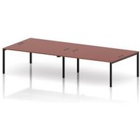 Impulse 4 Person Bench Desk with Brick Red Top