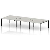Impulse 6 Person Bench Desk in Dove Grey