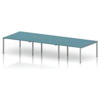 Impulse 6 Person Bench Desk with Dark Teal Top