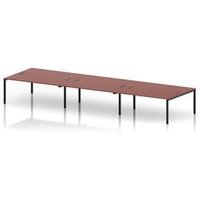 Impulse 6 Person Bench Desk - Black Frame, Brick Red