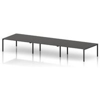 Impulse Bench B2B 6 Person 1800 Black Frame Office Bench Desk Carbon