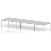 Impulse Bench B2B 6 Person 1800 White Frame Office Bench Desk Dove