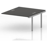 Impulse 1400mm Bench Desk with Silver Frame in Carbon Grey