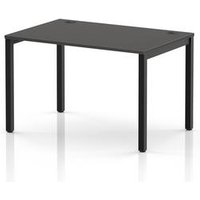 Impulse Single Row Bench Desk in Black and Carbon Grey