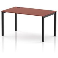 Impulse Single Row Bench Desk 1400mm Black Frame Brick Red Top