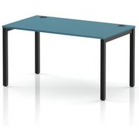 Impulse Single Row Bench Desk 1400mm Black Frame Dark Teal