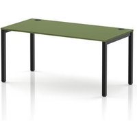 Impulse Single Row Office Bench Desk in Black and Moss Green