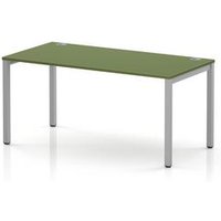 Impulse Bench Single Row 1600 Silver Frame Office Bench Desk Moss
